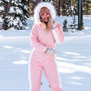 Tipsy Elves Women's Powder Pink Snow Suit Size MM
